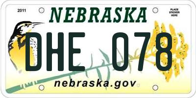NE license plate DHE078