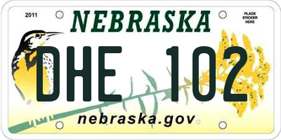 NE license plate DHE102