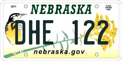 NE license plate DHE122