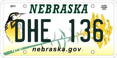 NE license plate DHE136