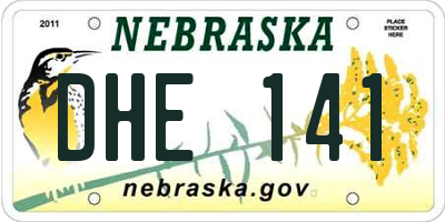 NE license plate DHE141