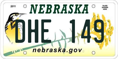 NE license plate DHE149