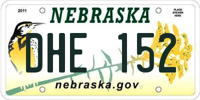 NE license plate DHE152