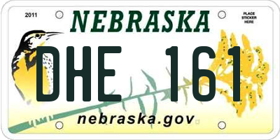 NE license plate DHE161