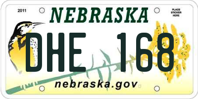 NE license plate DHE168