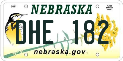 NE license plate DHE182