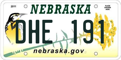 NE license plate DHE191