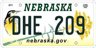 NE license plate DHE209