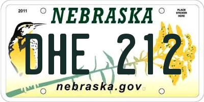 NE license plate DHE212