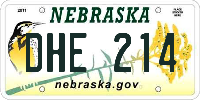 NE license plate DHE214