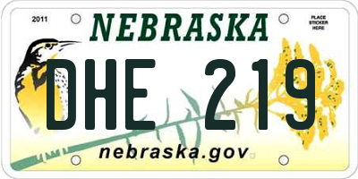 NE license plate DHE219