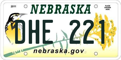 NE license plate DHE221