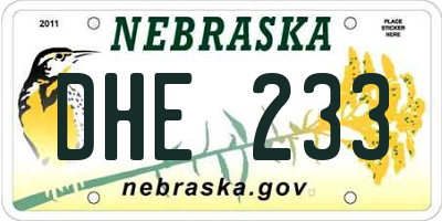 NE license plate DHE233