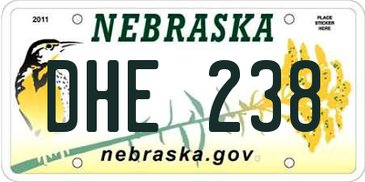 NE license plate DHE238