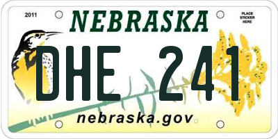 NE license plate DHE241