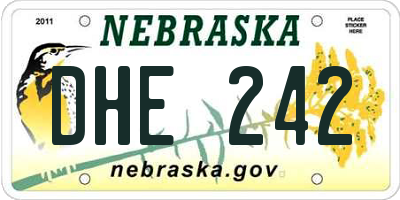NE license plate DHE242