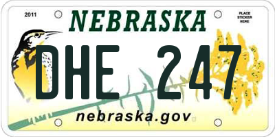 NE license plate DHE247