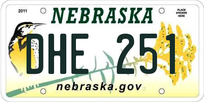 NE license plate DHE251