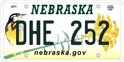 NE license plate DHE252