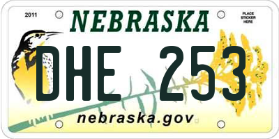 NE license plate DHE253