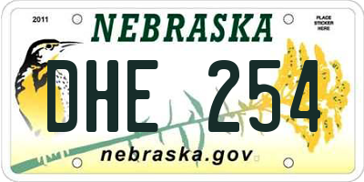 NE license plate DHE254