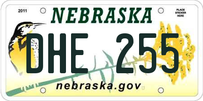 NE license plate DHE255