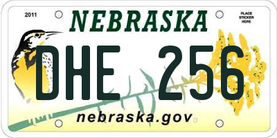 NE license plate DHE256