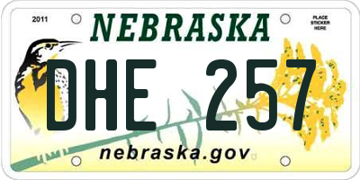 NE license plate DHE257