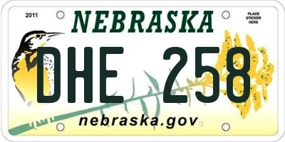 NE license plate DHE258