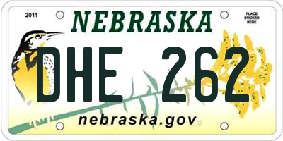 NE license plate DHE262