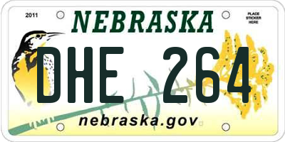 NE license plate DHE264