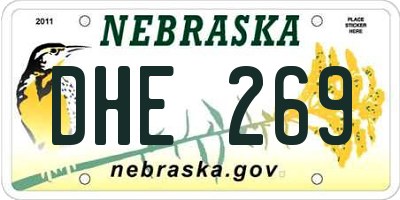 NE license plate DHE269