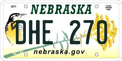 NE license plate DHE270