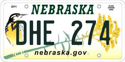 NE license plate DHE274
