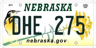 NE license plate DHE275