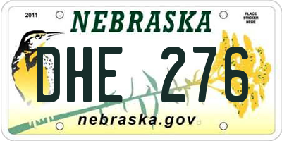 NE license plate DHE276