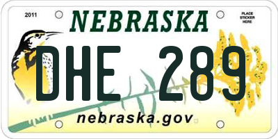NE license plate DHE289