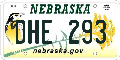 NE license plate DHE293