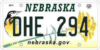NE license plate DHE294