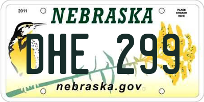 NE license plate DHE299