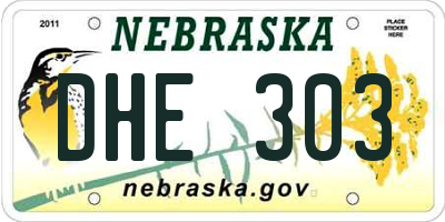 NE license plate DHE303