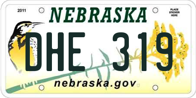 NE license plate DHE319
