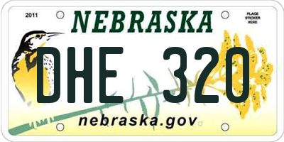 NE license plate DHE320