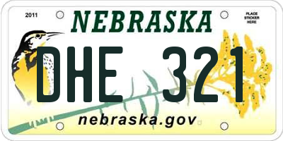 NE license plate DHE321