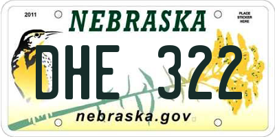 NE license plate DHE322