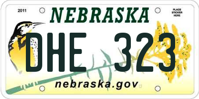 NE license plate DHE323