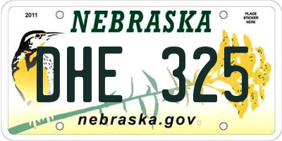 NE license plate DHE325