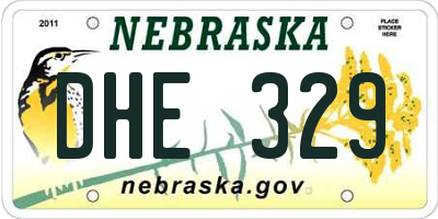 NE license plate DHE329