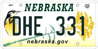 NE license plate DHE331