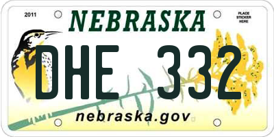 NE license plate DHE332
